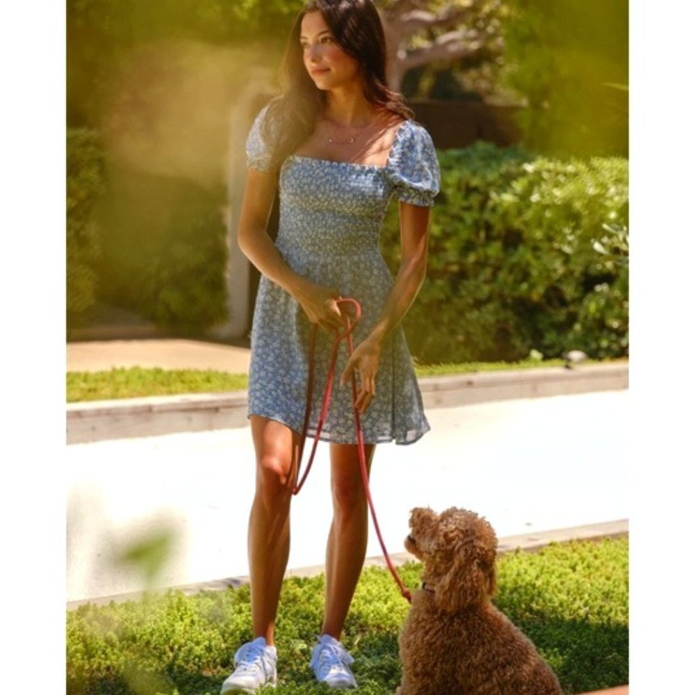 Reformation Orangerie Dress in Azzurro in Medium